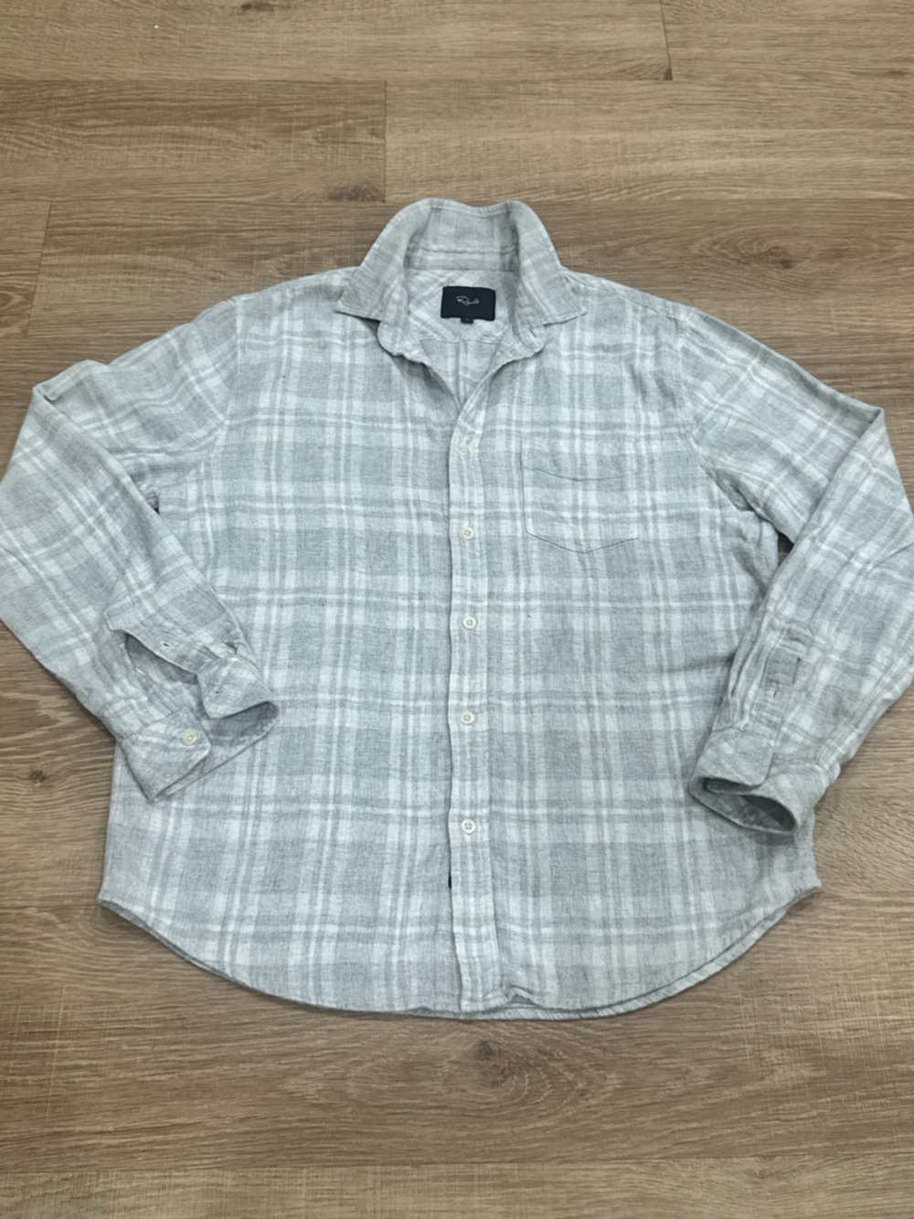 Rails Gray Plaid Button Front Shirt Soft Brushed Long Sleeve Size Large
